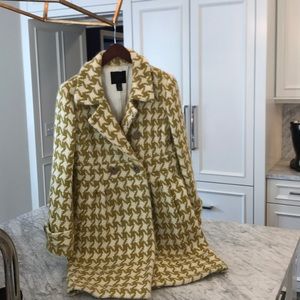 JCrew lime houndstooth coat